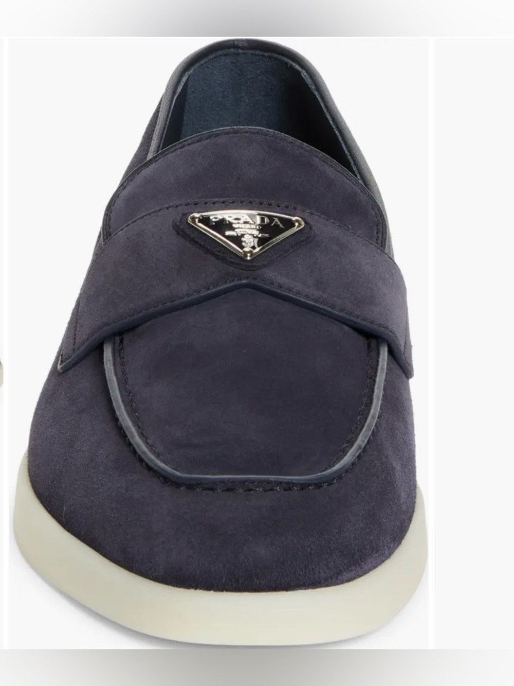 Prada Men's Dark Navy Suede Slip-On Loafer - Picture 2 of 4